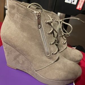 Grey suede booties size 8